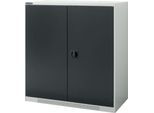 Schäfer Shop Genius Flügeltürschrank FS, Stahl, mit Belüftungslöchern, B 1055 x T 620 x H 1105 mm, 3 OH, lichtgrau/anthrazitgrau, bis 450 kg