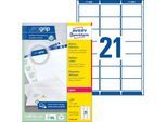 Avery Zweckform Adressetiketten L7160-100, mit ultragrip, geeignet für Laserdrucker, 63,5 x 38,1 mm, 2100 Stück/100 A4-Bogen, 100 % FSC®-Papier, weiß