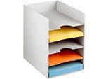 PAPERFLOW Formularbox DIN A4, Polystyrol, für Aktenordner, 5 Fächer, lichtgrau