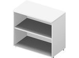 Anstellregal ARLON OFFICE, 2 offene Fächer, B 800 x T 450 x H 730 mm, weiß/weiß