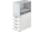 Aufsatzregal , für Standcontainer, 1 Fachboden, lichtgrau