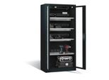 C+P Akkuladeschrank Comfort mit Sichtfenster aus Acrylglas, H 1950 x B 930 x T 500 mm, Anthrazit