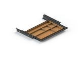 Schublade für elektrisch höhenverstellbaren Schreibtisch Elements, Metall mit Bambus-Inlay, B 424,6 x T 264,5 x H 36,5 mm, schwarz
