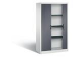 C + P Rollladenschrank Omnispace, 4 OH, abschließbar, B 1000 x T 420 x H 1660 mm, Stahl/Kunststoff, lichtgrau/schwarzgrau
