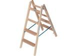 Stehleiter Krause, beidseitig, TRBS 2121-2, mit Eimerhaken, 2 x 4 Stufen/Sprossen, Holz
