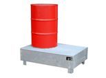 Auffangwanne BAUER WM-2/200, Stahl, unterfahrbar, feuerverzinkt, mit Gitterrost, B 800 x T 1200 x H 365 mm, 2 x 200 l