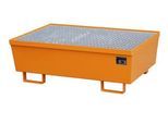 Auffangwanne BAUER AM-2, mit Gitterrost, Stahl, 225 l, B 1200 x T 800 x H 415 mm, orange