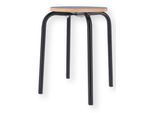 Hocker PARIS, stapelbar, Rundrohrfuß-Gestell, Ø 330 x T 330 x H 460 mm, schwarz/schwarz