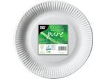 Pappteller Papstar Pure, Einweg, rund, Ø 230 mm, lebensmittelecht, FSC®-zertifiziert & kompostierbar, weiß, 6 x 100 Stück