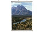 Klemmschiene Postersnapper, Wandmontage/freihängend, aufklappbar, Rutschsicherung, DIN A4, DIN A5 quer, L 210 x T 16 x H 25 mm, Aluminium, 2 Stück