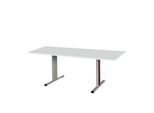 Schäfer Shop Select Besprechungstisch Planova Basic, Rechteck, T-Fuß, B 1800 x T 800 x H 717 mm, lichtgrau/weißaluminium RAL 9006