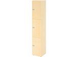 Schließfachschrank Topas Line, 6 Ordnerhöhen, 3 Fächer, Zahlenschloss, B 400 x T 420 x H 2156 mm, Ahorn/Ahorn
