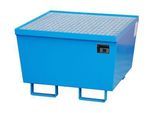 Auffangwanne BAUER AM-1, mit Gitterrost, Stahl, 215 l, B 800 x T 800 x H 545 mm, blau