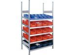 Komplettregal MBR 3000, Anbaufeld, 5 schräge Fachebene, 2278 x 600 x 1292 mm
