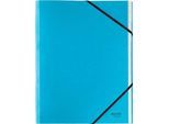 Leitz® Sammelmappe Recycle, A4, 12 Fächer mit Blanko-Taben, Inhaltsverzeichnis, Gummibandverschluss, Karton, blau