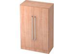 Aktenschrank TARVIS, mit Griff ohne Schloss, 3 Ordnerhöhen, B 800 x T 420 x H 1270 mm, Nussbaum-Dekor