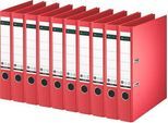 LEITZ® Ordner 1007/1008, DIN A4, Rückenbreite 52 mm, 10 Stück, rot