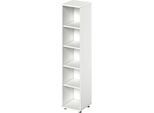 Schäfer Shop Genius Regal TETRIS WOOD, 5 OH, Höhe inkl. Gleiter, B 400 mm, weiß