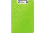 LEITZ® Klemmmappe Active Wow, DIN A4, PP, mit Klemmbügel, grün