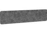 Akustik Tischtrennwand AKUSTIX Vario, Schallabsorptionsklasse B, Stärke 18 mm, ohne Klemmen, B 1800 x H 400 mm, PET-Filz, grau