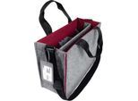 Laptoptasche Sigel Desk Sharing Bag Bicolor M, für Laptops bis 15,4″, 2 große Fächer/2 Seitenfächer, Tragegriffe, Schultergurt, Kunstfilz, grau-rot
