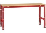 Manuflex Grundtisch UNIVERSAL Standard, Tischplatte Multiplex, 1750x800, rubinrot