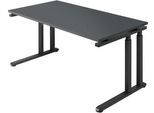 Schäfer Shop Select Schreibtisch SET UP, C-Fußgestell, 1600x800, graphit/graphit