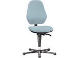 Labordrehstuhl Basic 9132, mit Gleitern, Stoffpolster, Duotec grau