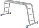 Krause Aluminium-Gelenkleiter, 4 x 3 Sprossen (300 mm tief), SpeedMatic-System, 2 Quertraversen