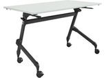 Schäfer Shop Select Klapptisch mit Rollen, Rechteck, Vierkantrohr, B 1200 x T 600 x H 720 mm, lichtgrau/schwarz