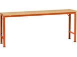 Manuflex Grundtisch UNIVERSAL Spezial, 2000 x 800 mm, Multiplex natur, rotorange