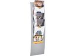 Wandprospekthalter, B 310 x T 100 x H1020 mm, für alle Formate, weißaluminium, Metall