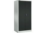 Schäfer Shop Select Materialschrank MSI 2509, 4 Zwischenböden, Zylinderschloss, B 950 x T 500 x H 1935 mm, lichtgrau RAL 7035/anthrazitgrau RAL 7016