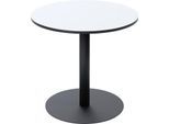 Bistrotisch Paperflow Mezzo, melaminharzbeschichtete MDF-Platte, Stahlgestell, rund Ø 800 x H 750 mm, weiß/mattschwarz