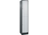 C+P Garderobenspind Resisto, 1 Abteil, 2 Fächer, B 396 x T 540 x H 1950 mm, Anthrazitgrau/Lichtgrau
