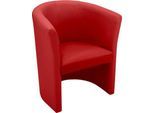 Nowy Styl Cocktailsessel CLUB, Kunstleder, voll gepolstert, Sitzhöhe 450 mm, rot