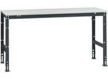 Manuflex Grundtisch UNIVERSAL Standard, Tischplatte Kunststoff, 1750x800, anthrazit