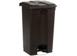 Tretabfalleimer Probbax, Volumen 90 l, mit Rollen und Deckel, L 500 x B 412 x H 820 mm, Kunststoff, schwarz-dunkelgrau