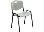 Nowy Styl Besucherstuhl ISO 4L, H 470 mm x B 460 mm x T 410 mm, Kunststoff, mit Stahlgestell, Antikratzfüße, stapelbar, schwarz-grau