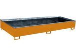 Bauer Regalwanne RW 3300-3 PE, mit PE-Einsatz, B 3262 x T 1312 x H 383 mm, bis 1000 l, Stahl lackiert, gelborange