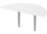 Schäfer Shop Select Ansatztisch PLANOVA ERGOSTYLE, 1/2 Kreis, weiß/weißalu