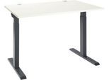 Schäfer Shop Select Schreibtisch ERGO-T 2.0, Rechteck, T-Fuß, B 1200 x T 800 x H 675-895 mm, weiß/anthrazit