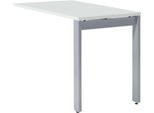 Schäfer Shop Select Ansatztisch LOGIN, 4-Fuß, B 1000 x T 600 x H 740 mm, lichtgrau/weißalu