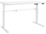 Schäfer Shop Select Schreibtisch Moxxo IQ, elektrisch höhenverstellbar, Rechteck, C-Fuß, B 1600 x T 800 x H 725-1185 mm, weiß