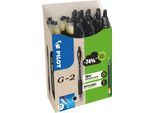Gelschreiber PILOT G2-7, schwarz, Strichbreite 0,4 mm, dokumentenecht, nachfüllbar, 70 % Recycling-Kunststoff, 12 Stück + 12 Minen schwarz