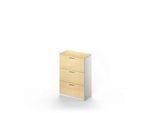 Schäfer Shop Genius Hängeregristraturschrank TETRIS SOLID, 3 Schübe, 3 OH B 800 x H 1170 mm, Ahorn-Dekor/weißalu