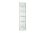 Wäscheschrank, abschließbar, mit 10 Fächern, Höhe 1800 mm, lichtgrau/lichtgrau