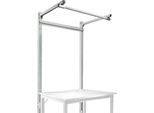 Aufbauportal m. Ausleger, Grundtisch STANDARD Arbeitstisch/Werkbank UNIVERSAL/PROFI, 1250 mm, lichtgrau