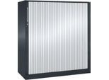 Rollladenschrank ASISTO C 3000, 3 Ordnerhöhen, B 1200 mm, anthrazit/alusilber