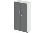 Schäfer Shop Select Schrank LOGIN, 4 Ordnerhöhen, B 800 x T 420 x H 1514 mm, weiß/graphit